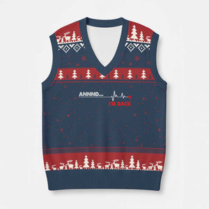 Cool Heart Surgery Survivor V-Neck Knit Sweater Vest Coronary Bypass Artery Open Heart Diseases Surgery Heartbeat TS10 Navy Red Print Your Wear