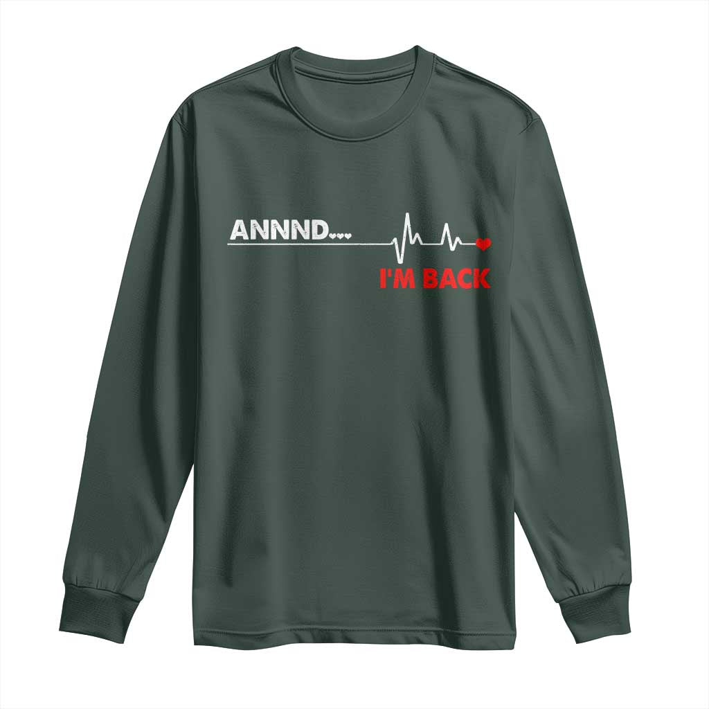Cool Heart Surgery Survivor Long Sleeve Shirt Coronary Bypass Artery Open Heart Diseases Surgery Heartbeat TS10 Dark Forest Green Print Your Wear