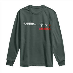 Cool Heart Surgery Survivor Long Sleeve Shirt Coronary Bypass Artery Open Heart Diseases Surgery Heartbeat TS10 Dark Forest Green Print Your Wear