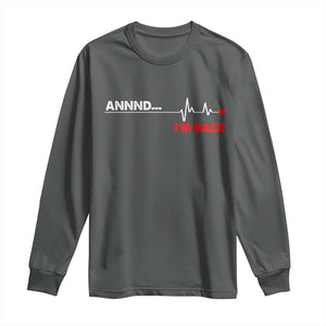Cool Heart Surgery Survivor Long Sleeve Shirt Coronary Bypass Artery Open Heart Diseases Surgery Heartbeat TS10 Dark Heather Print Your Wear