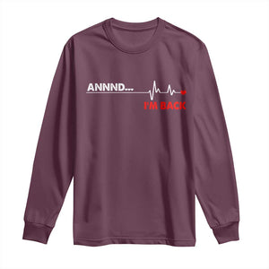 Cool Heart Surgery Survivor Long Sleeve Shirt Coronary Bypass Artery Open Heart Diseases Surgery Heartbeat TS10 Maroon Print Your Wear