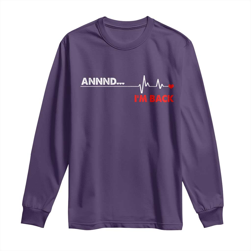 Cool Heart Surgery Survivor Long Sleeve Shirt Coronary Bypass Artery Open Heart Diseases Surgery Heartbeat TS10 Purple Print Your Wear