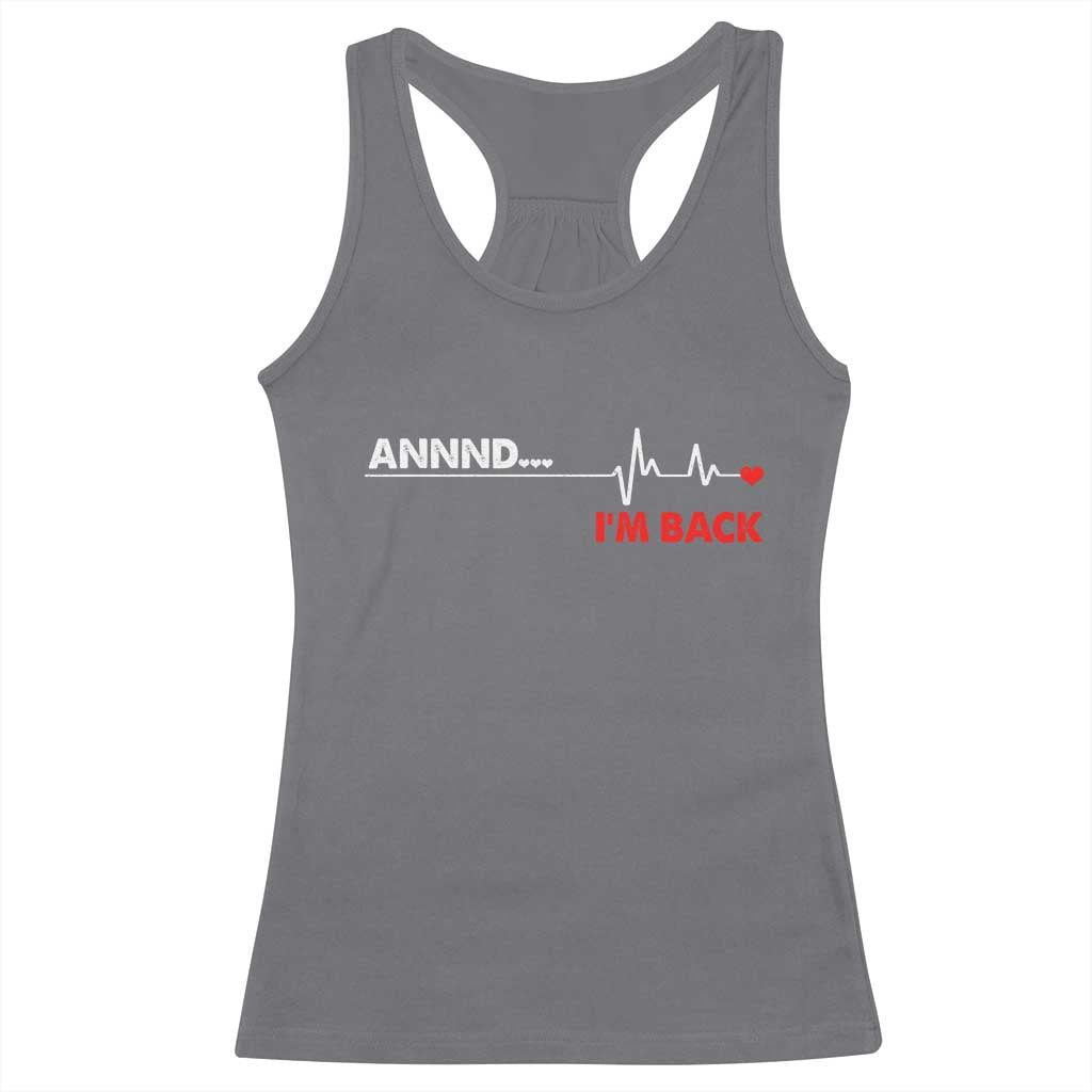 Cool Heart Surgery Survivor Racerback Tank Top Coronary Bypass Artery Open Heart Diseases Surgery Heartbeat TS10 Charcoal Print Your Wear