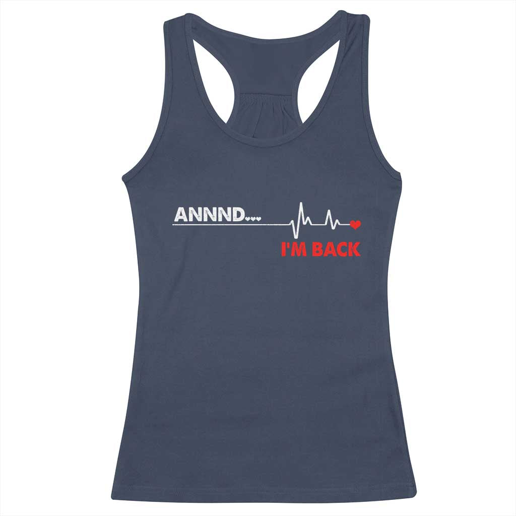 Cool Heart Surgery Survivor Racerback Tank Top Coronary Bypass Artery Open Heart Diseases Surgery Heartbeat TS10 Navy Print Your Wear