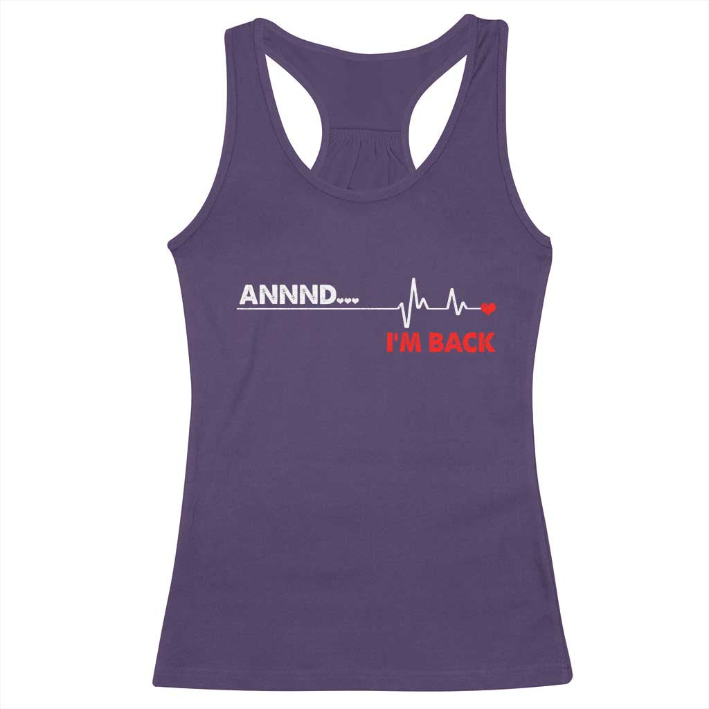 Cool Heart Surgery Survivor Racerback Tank Top Coronary Bypass Artery Open Heart Diseases Surgery Heartbeat TS10 Purple Print Your Wear