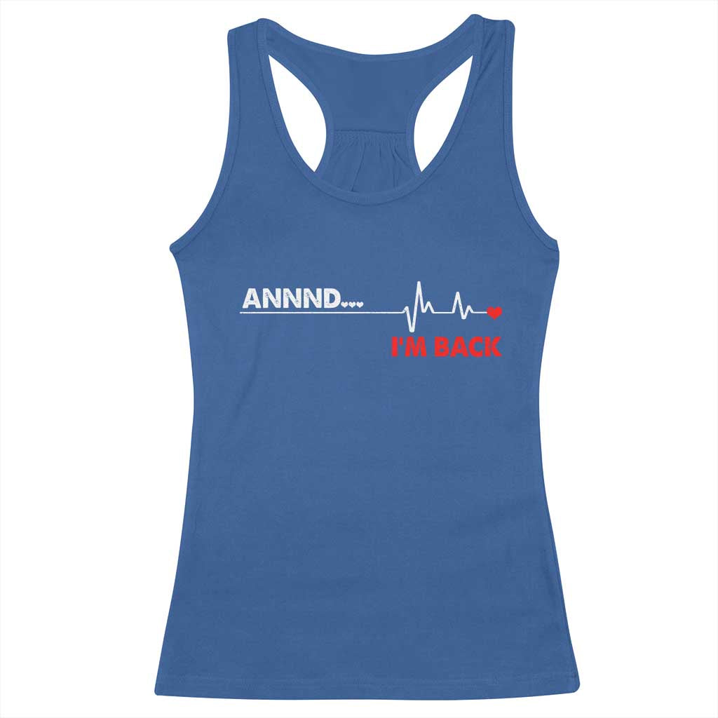 Cool Heart Surgery Survivor Racerback Tank Top Coronary Bypass Artery Open Heart Diseases Surgery Heartbeat TS10 Royal Blue Print Your Wear