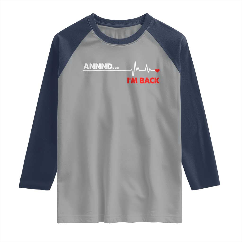Cool Heart Surgery Survivor Raglan Shirt Coronary Bypass Artery Open Heart Diseases Surgery Heartbeat TS10 Sport Gray Navy Print Your Wear