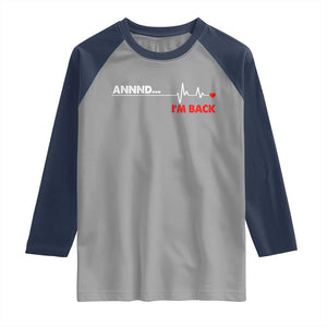 Cool Heart Surgery Survivor Raglan Shirt Coronary Bypass Artery Open Heart Diseases Surgery Heartbeat TS10 Sport Gray Navy Print Your Wear