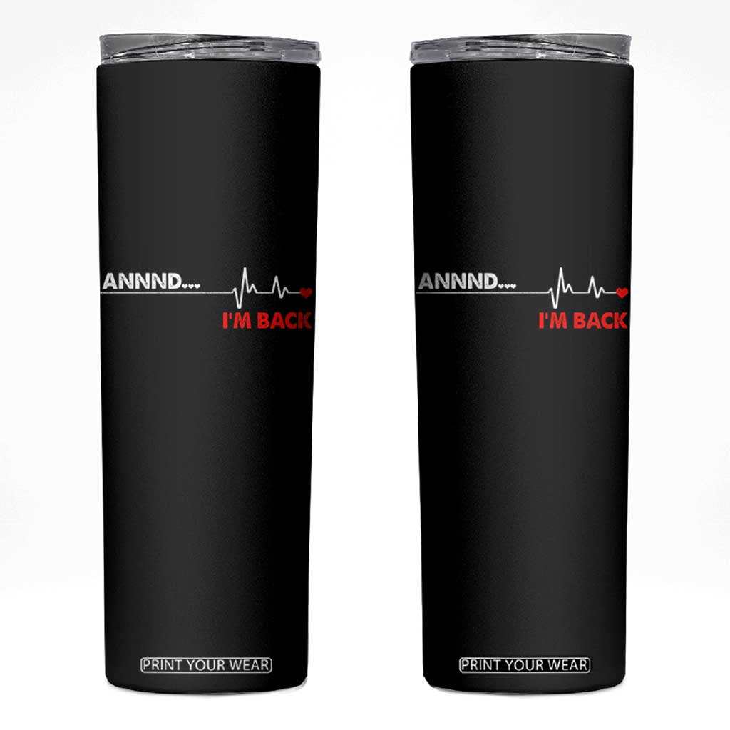 Cool Heart Surgery Survivor Skinny Tumbler Coronary Bypass Artery Open Heart Diseases Surgery Heartbeat TS10 Black Print Your Wear