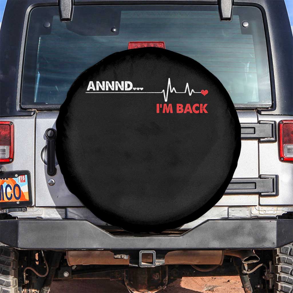 Cool Heart Surgery Survivor Spare Tire Cover Coronary Bypass Artery Open Heart Diseases Surgery Heartbeat TS10 No hole Black Print Your Wear