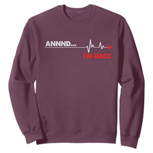 Cool Heart Surgery Survivor Sweatshirt Coronary Bypass Artery Open Heart Diseases Surgery Heartbeat TS10 Maroon Print Your Wear