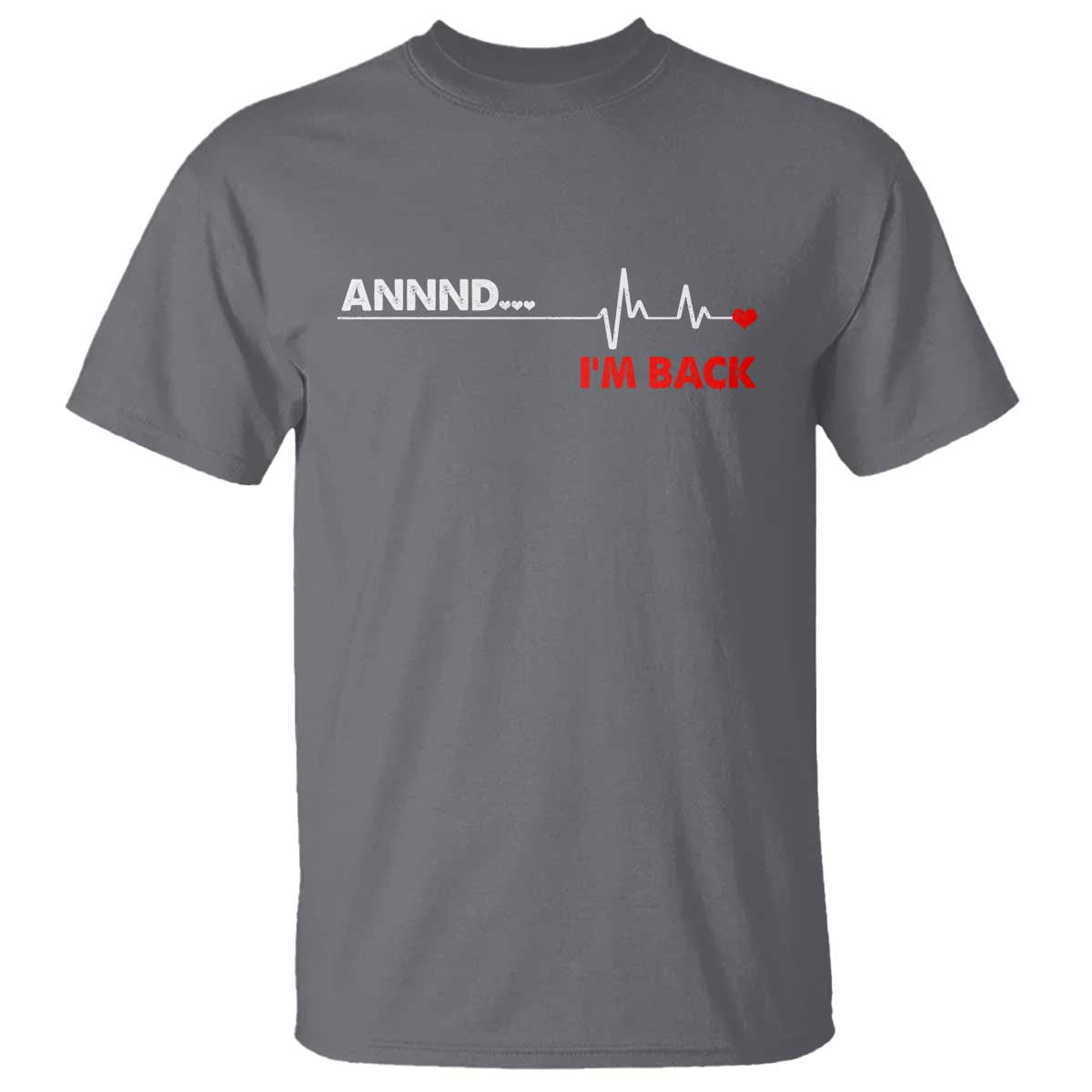 Cool Heart Surgery Survivor T Shirt - Coronary Bypass Artery Open Heart Surgery Heartbeat Tee TS10 Charcoal Print Your Wear