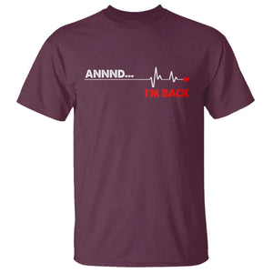 Cool Heart Surgery Survivor T Shirt - Coronary Bypass Artery Open Heart Surgery Heartbeat Tee TS10 Maroon Print Your Wear
