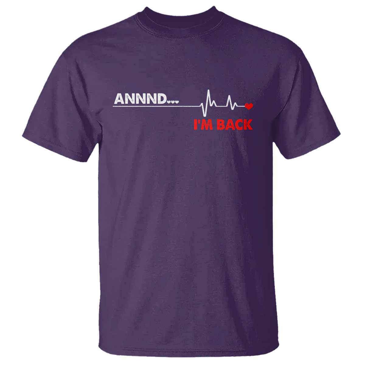 Cool Heart Surgery Survivor T Shirt - Coronary Bypass Artery Open Heart Surgery Heartbeat Tee TS10 Purple Print Your Wear