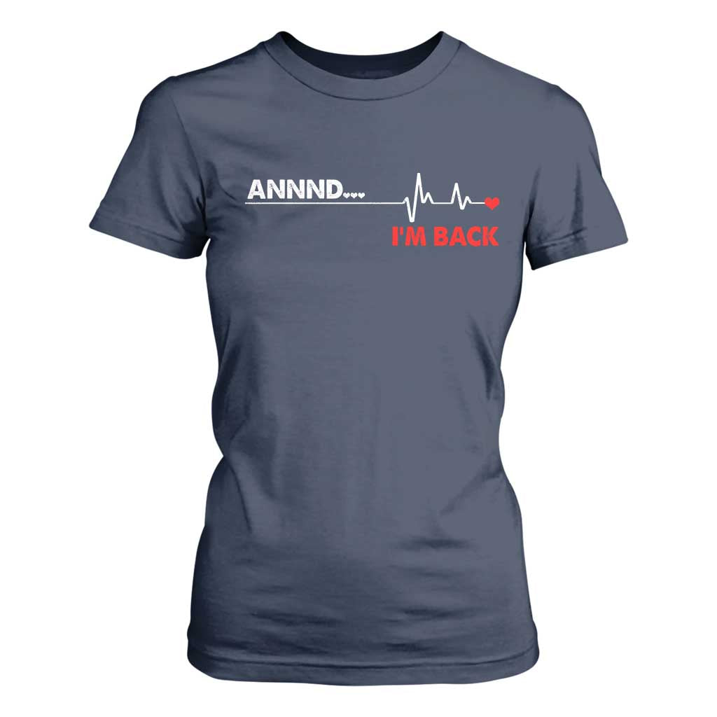 Cool Heart Surgery Survivor T Shirt For Women Coronary Bypass Artery Open Heart Diseases Surgery Heartbeat TS10 Navy Print Your Wear