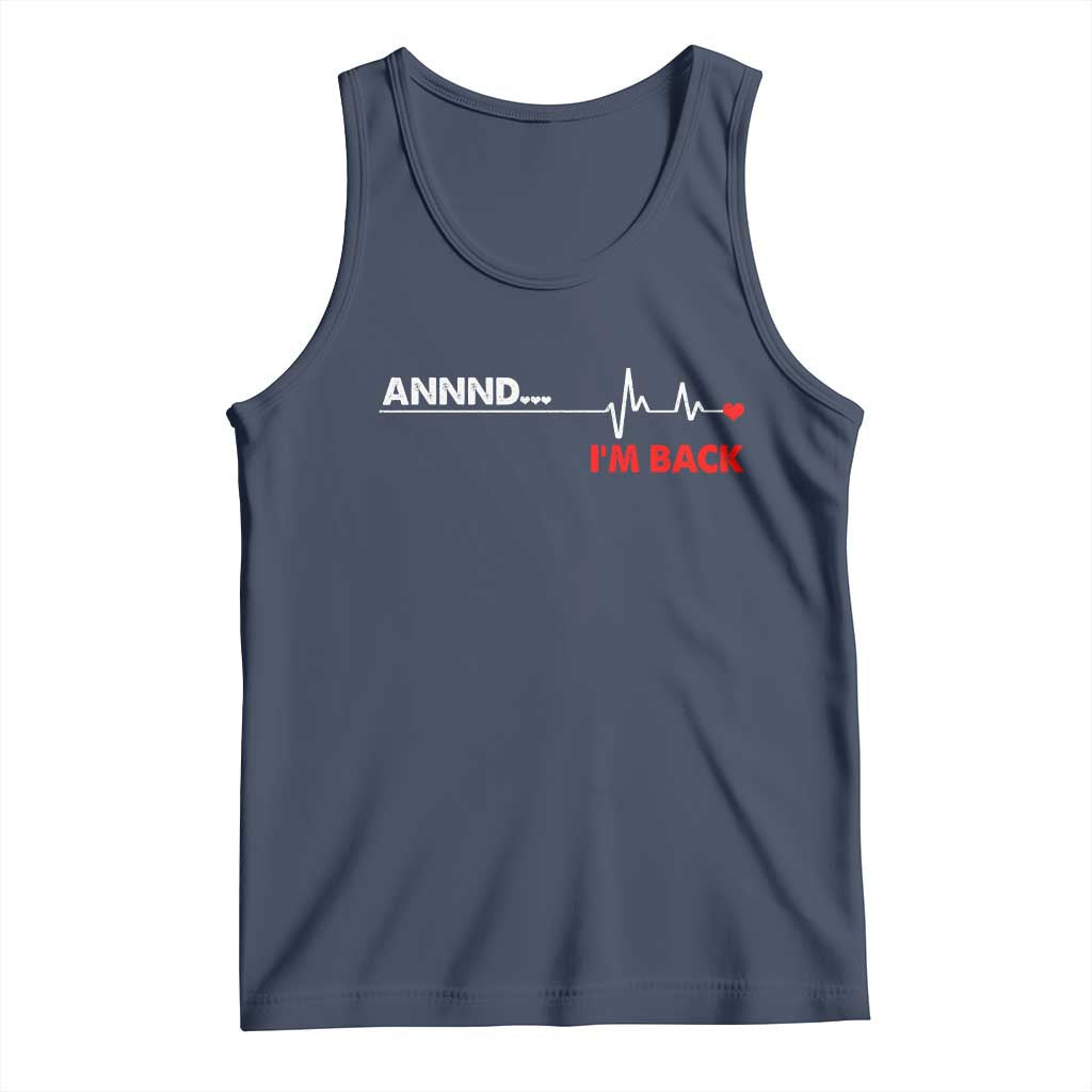 Cool Heart Surgery Survivor Tank Top Coronary Bypass Artery Open Heart Diseases Surgery Heartbeat TS10 Navy Print Your Wear