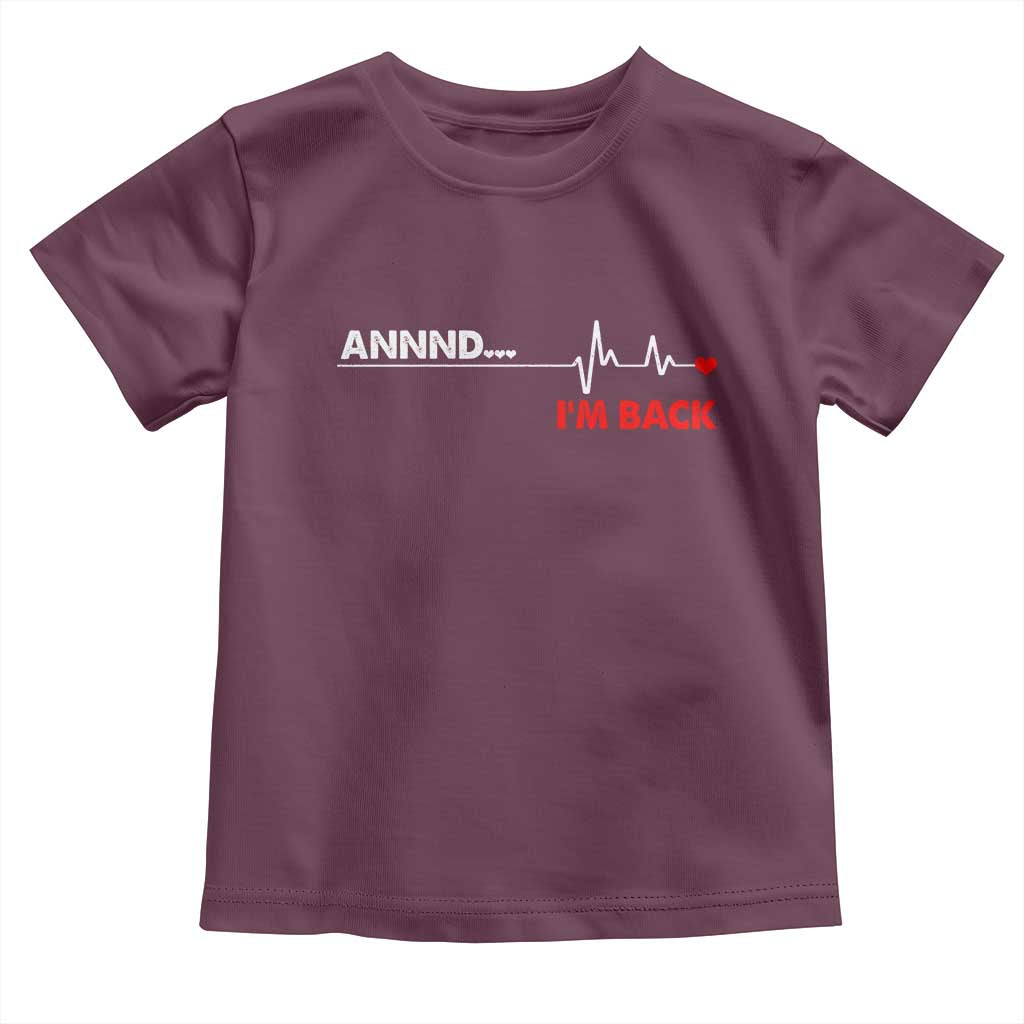 Cool Heart Surgery Survivor Toddler T Shirt Coronary Bypass Artery Open Heart Diseases Surgery Heartbeat TS10 Maroon Print Your Wear