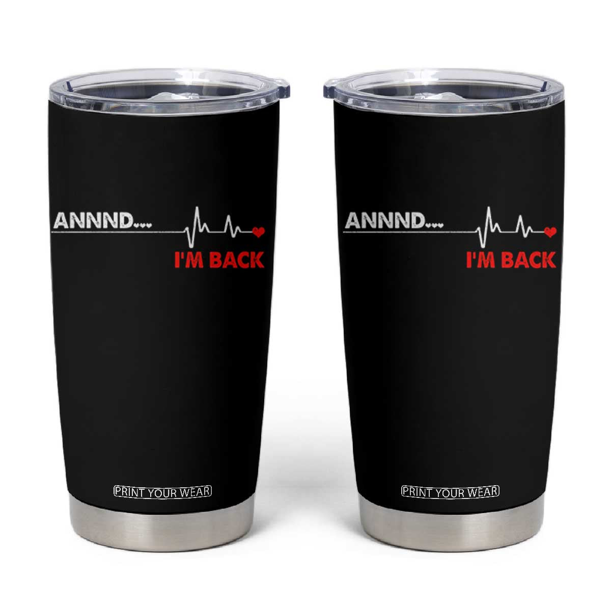 Cool Heart Surgery Survivor Tumbler Cup Coronary Bypass Artery Open Heart Diseases Surgery Heartbeat TS10 Black Print Your Wear