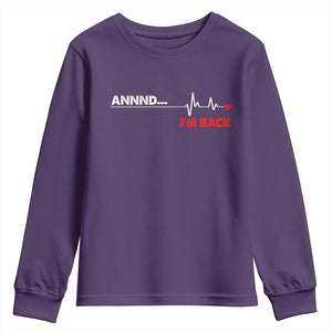 Cool Heart Surgery Survivor Youth Sweatshirt Coronary Bypass Artery Open Heart Diseases Surgery Heartbeat TS10 Purple Print Your Wear