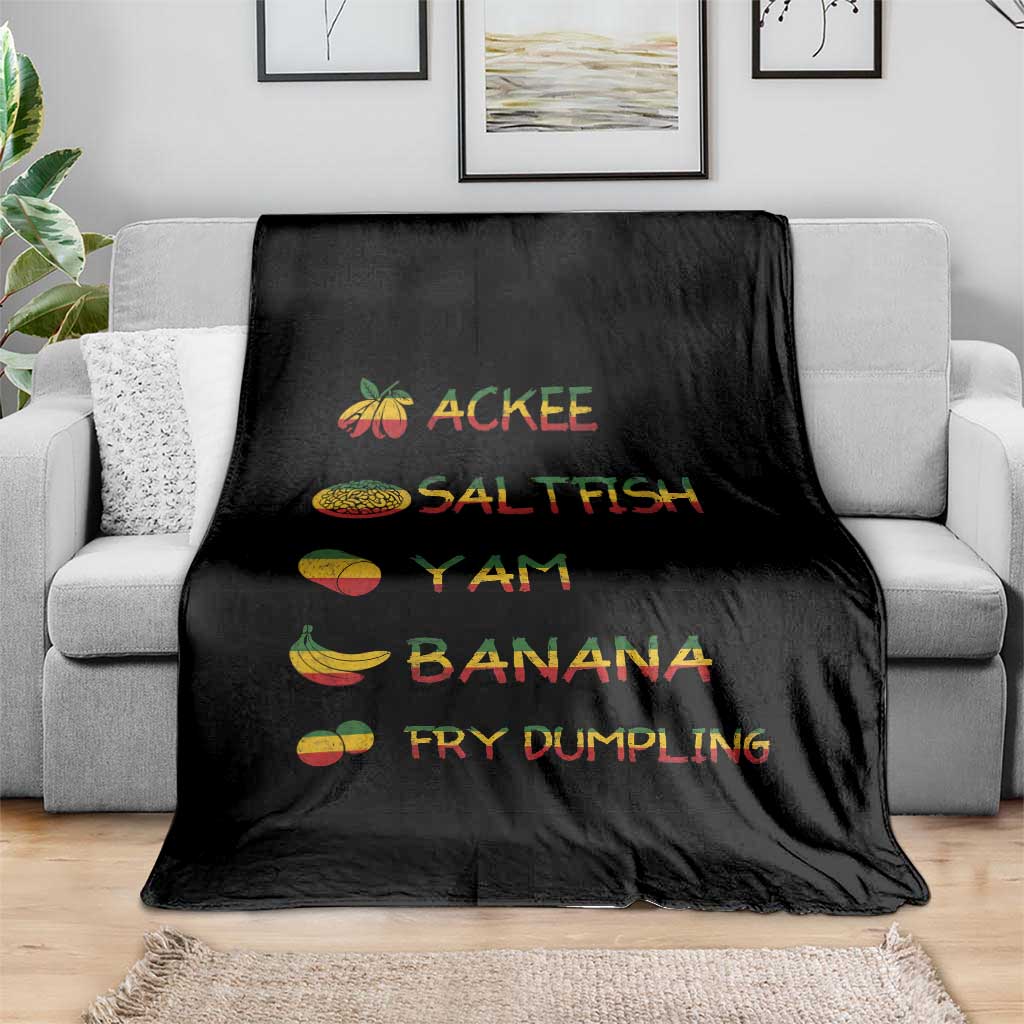 Jamaican National Dish Throw Blanket Ackee Saltfish Yardie Jamaican Culture Pride Apparel TS10 Print Your Wear