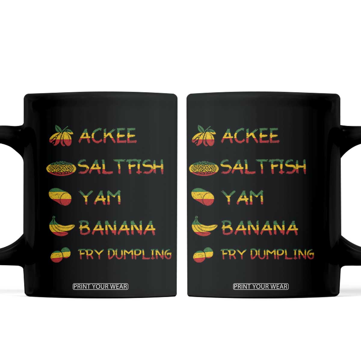 Jamaican National Dish Coffee Mug Ackee Saltfish Yardie Jamaican Culture Pride Apparel TS10 Black Print Your Wear