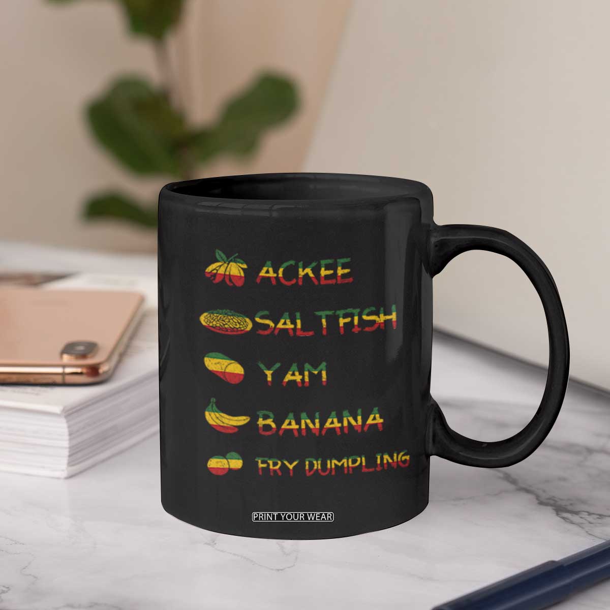 Jamaican National Dish Coffee Mug Ackee Saltfish Yardie Jamaican Culture Pride Apparel TS10 Print Your Wear