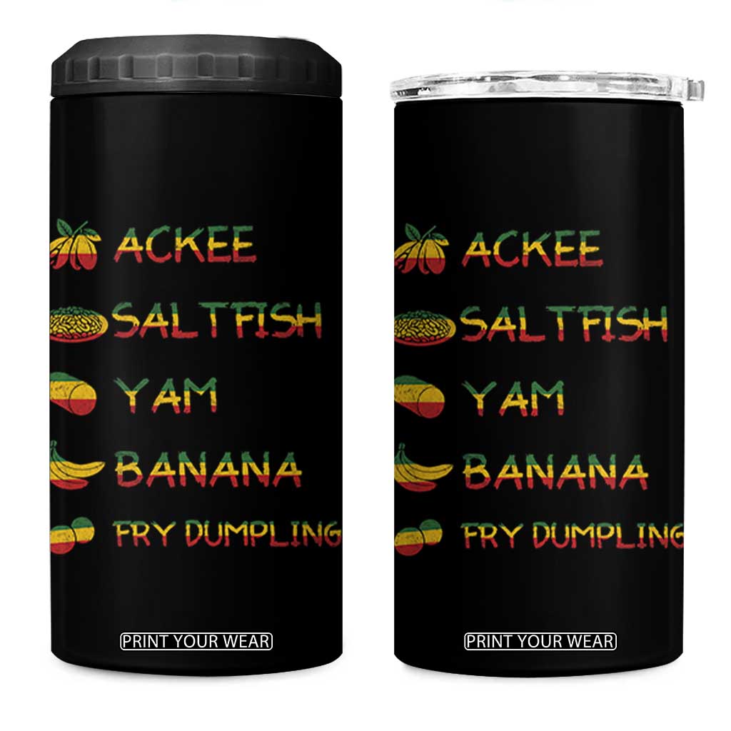 Jamaican National Dish 4 in 1 Can Cooler Tumbler Ackee Saltfish Yardie Jamaican Culture Pride Apparel TS10 One Size: 16 oz Black Print Your Wear