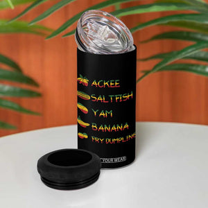 Jamaican National Dish 4 in 1 Can Cooler Tumbler Ackee Saltfish Yardie Jamaican Culture Pride Apparel TS10 Print Your Wear