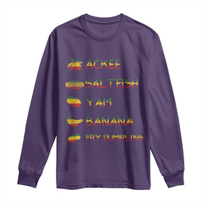 Jamaican National Dish Long Sleeve Shirt Ackee Saltfish Yardie Jamaican Culture Pride Apparel TS10 Purple Print Your Wear