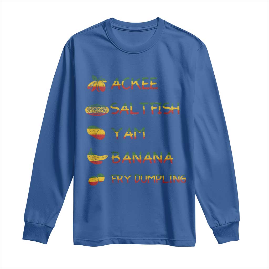 Jamaican National Dish Long Sleeve Shirt Ackee Saltfish Yardie Jamaican Culture Pride Apparel TS10 Royal Blue Print Your Wear