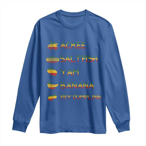 Jamaican National Dish Long Sleeve Shirt Ackee Saltfish Yardie Jamaican Culture Pride Apparel TS10 Royal Blue Print Your Wear