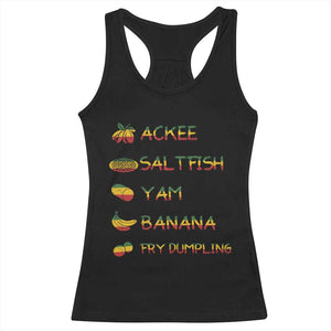 Jamaican National Dish Racerback Tank Top Ackee Saltfish Yardie Jamaican Culture Pride Apparel TS10 Black Print Your Wear