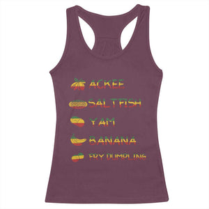 Jamaican National Dish Racerback Tank Top Ackee Saltfish Yardie Jamaican Culture Pride Apparel TS10 Maroon Print Your Wear