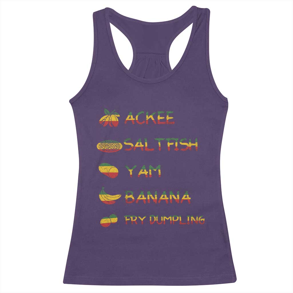 Jamaican National Dish Racerback Tank Top Ackee Saltfish Yardie Jamaican Culture Pride Apparel TS10 Purple Print Your Wear