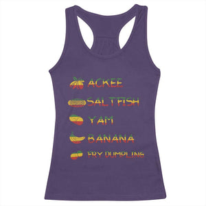 Jamaican National Dish Racerback Tank Top Ackee Saltfish Yardie Jamaican Culture Pride Apparel TS10 Purple Print Your Wear