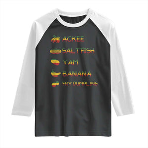 Jamaican National Dish Raglan Shirt Ackee Saltfish Yardie Jamaican Culture Pride Apparel TS10 Black White Print Your Wear