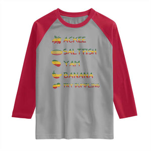 Jamaican National Dish Raglan Shirt Ackee Saltfish Yardie Jamaican Culture Pride Apparel TS10 Sport Gray Red Print Your Wear
