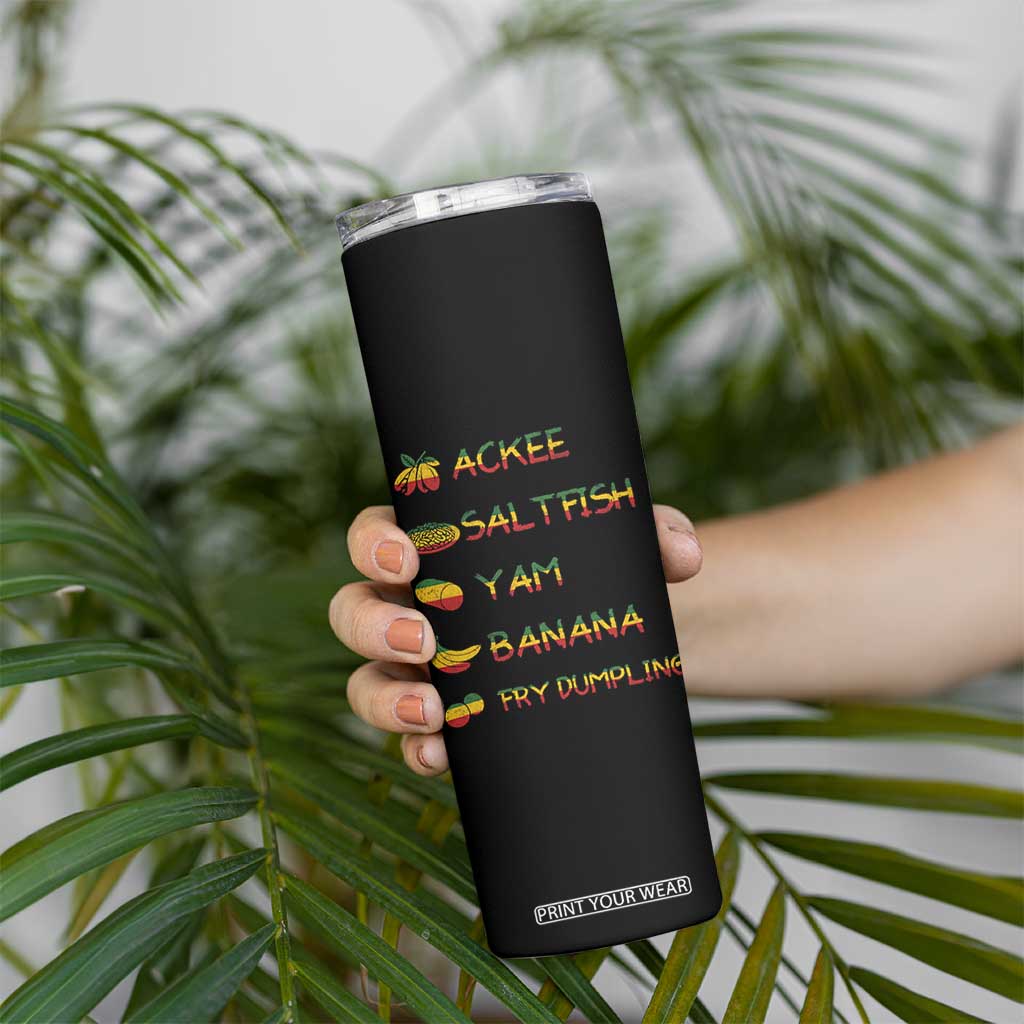 Jamaican National Dish Skinny Tumbler Ackee Saltfish Yardie Jamaican Culture Pride Apparel TS10 Print Your Wear