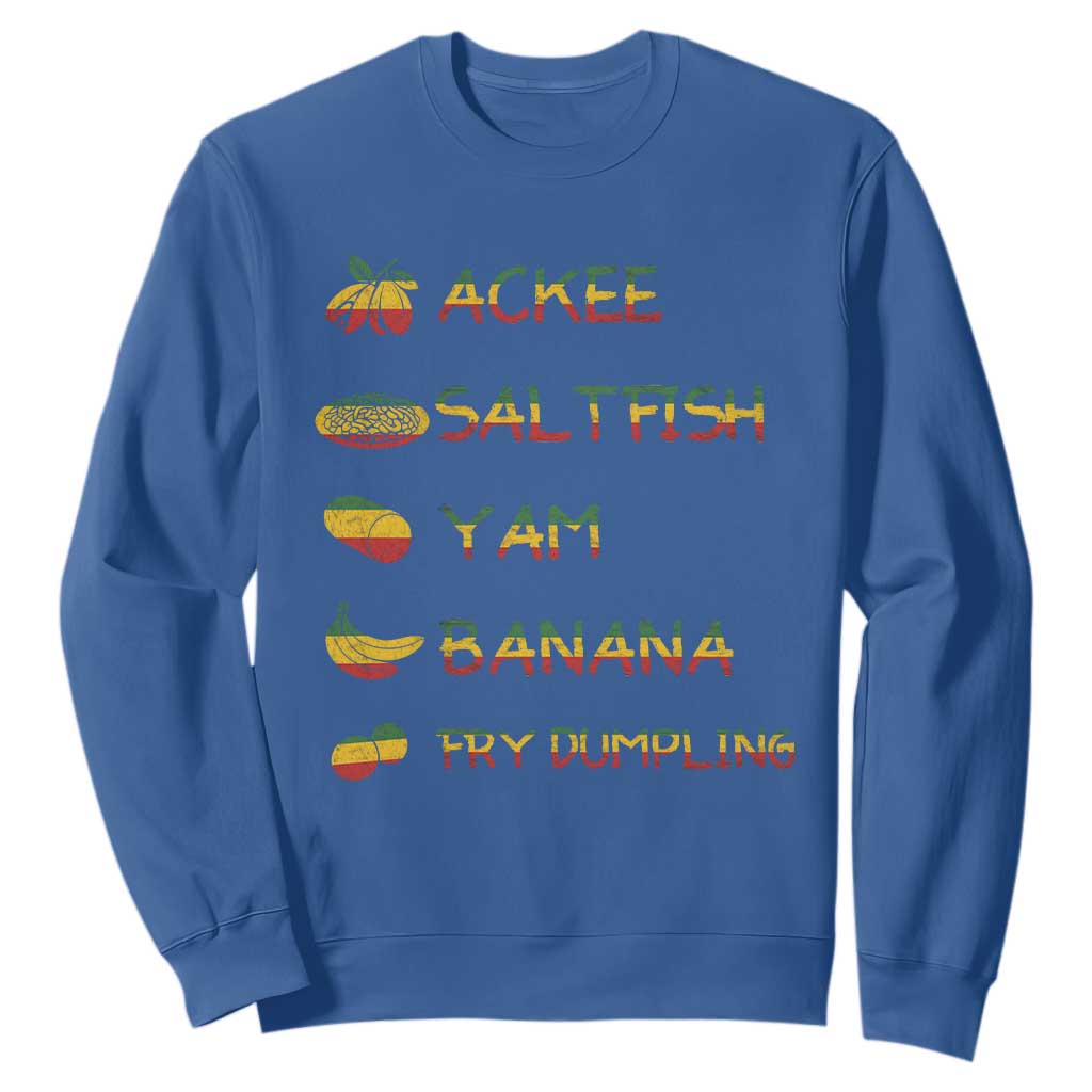 Jamaican National Dish Sweatshirt Ackee Saltfish Yardie Jamaican Culture Pride Apparel TS10 Royal Blue Print Your Wear