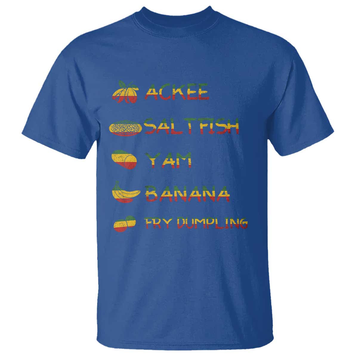 Jamaican National Dish T Shirt Ackee Saltfish Yardie Jamaican Culture Pride Apparel TS10 Royal Blue Print Your Wear