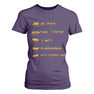 Jamaican National Dish T Shirt For Women Ackee Saltfish Yardie Jamaican Culture Pride Apparel TS10 Purple Print Your Wear