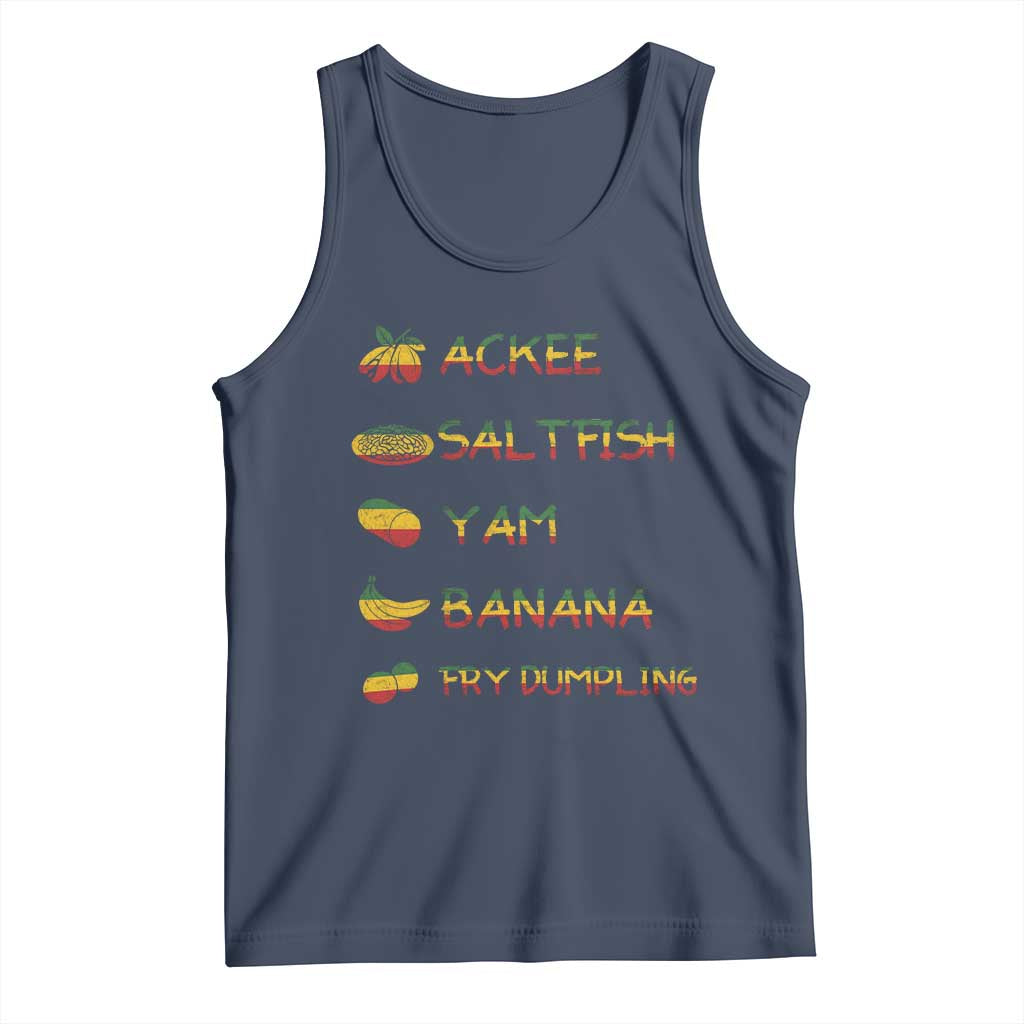 Jamaican National Dish Tank Top Ackee Saltfish Yardie Jamaican Culture Pride Apparel TS10 Navy Print Your Wear