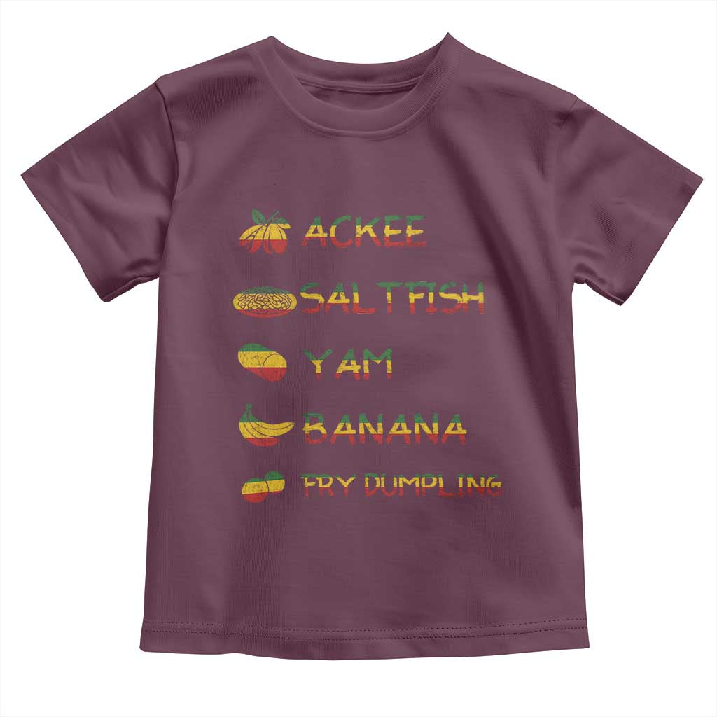 Jamaican National Dish Toddler T Shirt Ackee Saltfish Yardie Jamaican Culture Pride Apparel TS10 Maroon Print Your Wear
