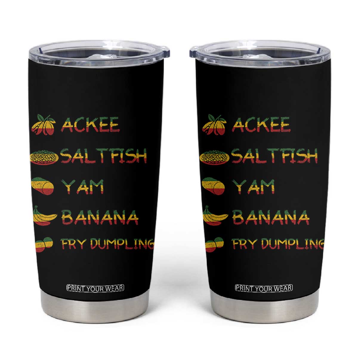 Jamaican National Dish Tumbler Cup Ackee Saltfish Yardie Jamaican Culture Pride Apparel TS10 Black Print Your Wear
