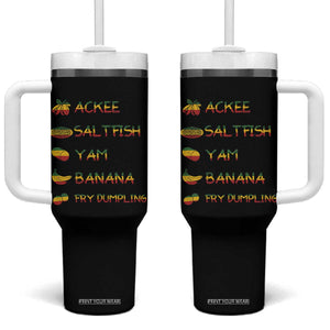 Jamaican National Dish Tumbler With Handle Ackee Saltfish Yardie Jamaican Culture Pride Apparel TS10 One Size: 40 oz Black Print Your Wear