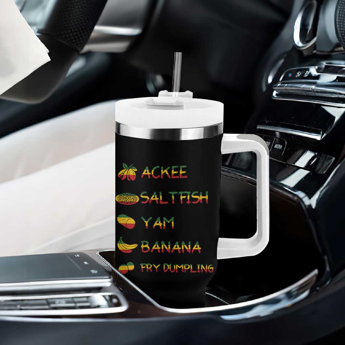 Jamaican National Dish Tumbler With Handle Ackee Saltfish Yardie Jamaican Culture Pride Apparel TS10 Print Your Wear