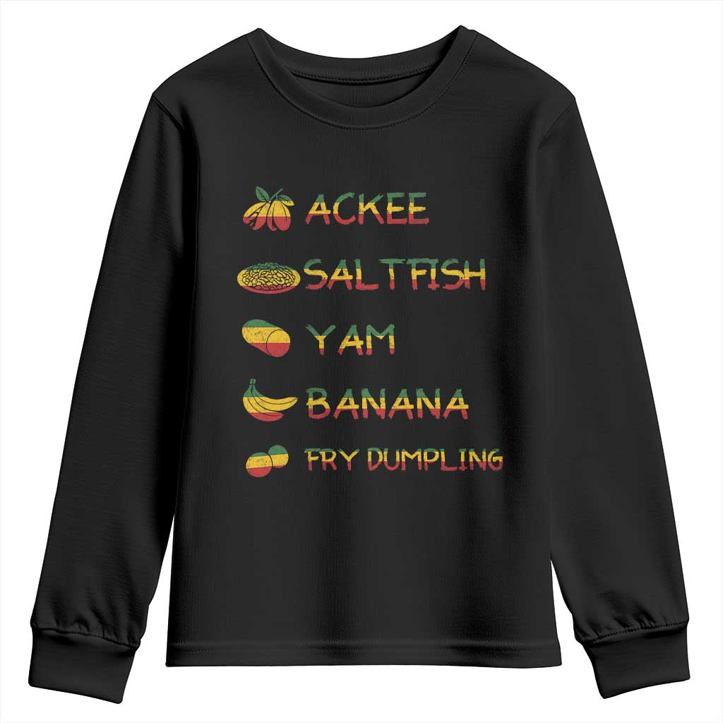 Jamaican National Dish Youth Sweatshirt Ackee Saltfish Yardie Jamaican Culture Pride Apparel TS10 Black Print Your Wear