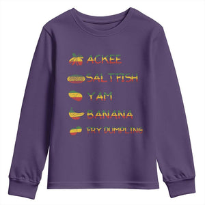 Jamaican National Dish Youth Sweatshirt Ackee Saltfish Yardie Jamaican Culture Pride Apparel TS10 Purple Print Your Wear