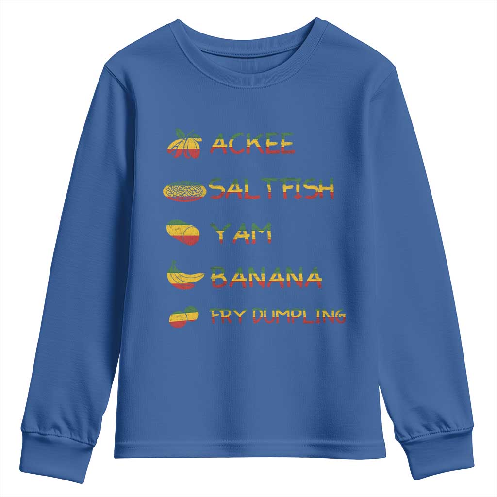 Jamaican National Dish Youth Sweatshirt Ackee Saltfish Yardie Jamaican Culture Pride Apparel TS10 Royal Blue Print Your Wear