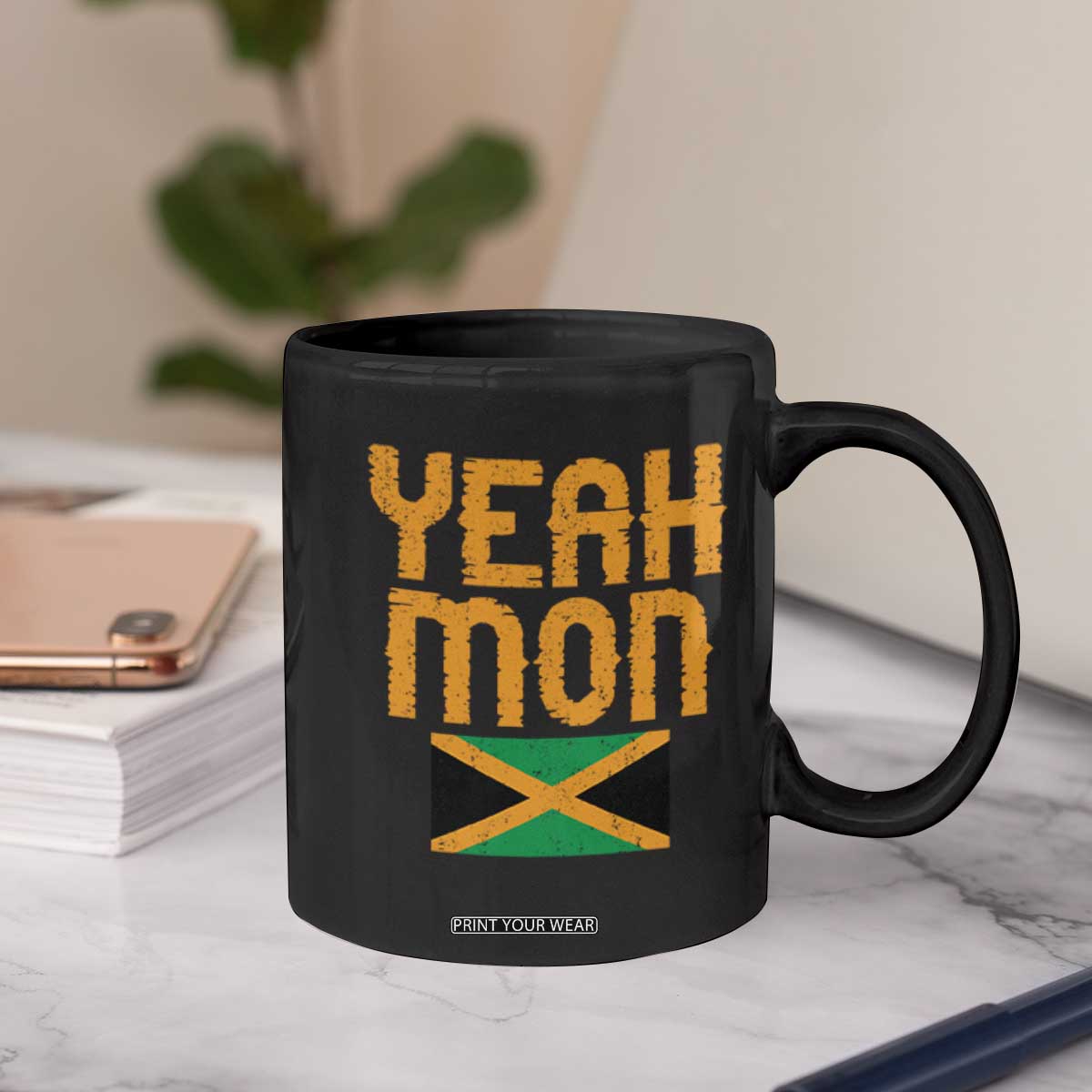 Yeah Mon Jamaican Pride Coffee Mug Jamaican Vacation Jamaica Reggae Roots TS10 Print Your Wear